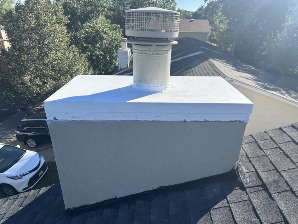 Completed chimney cap installation and sealing